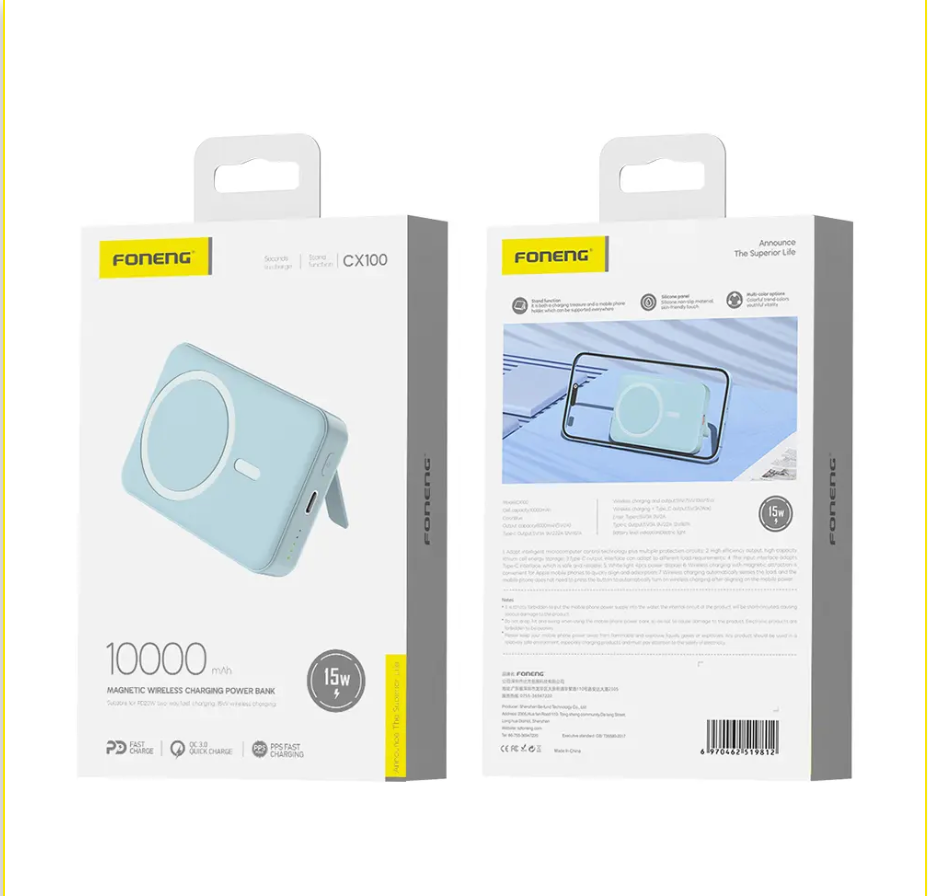 FONENG CX100 – 15W MagSafe wireless charging on an iPhone