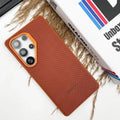 Vegan leather S25 Ultra case raised camera edges