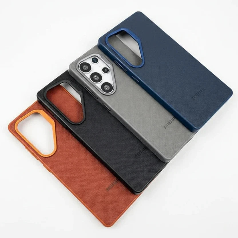 Vegan leather Samsung S25 Ultra case front view