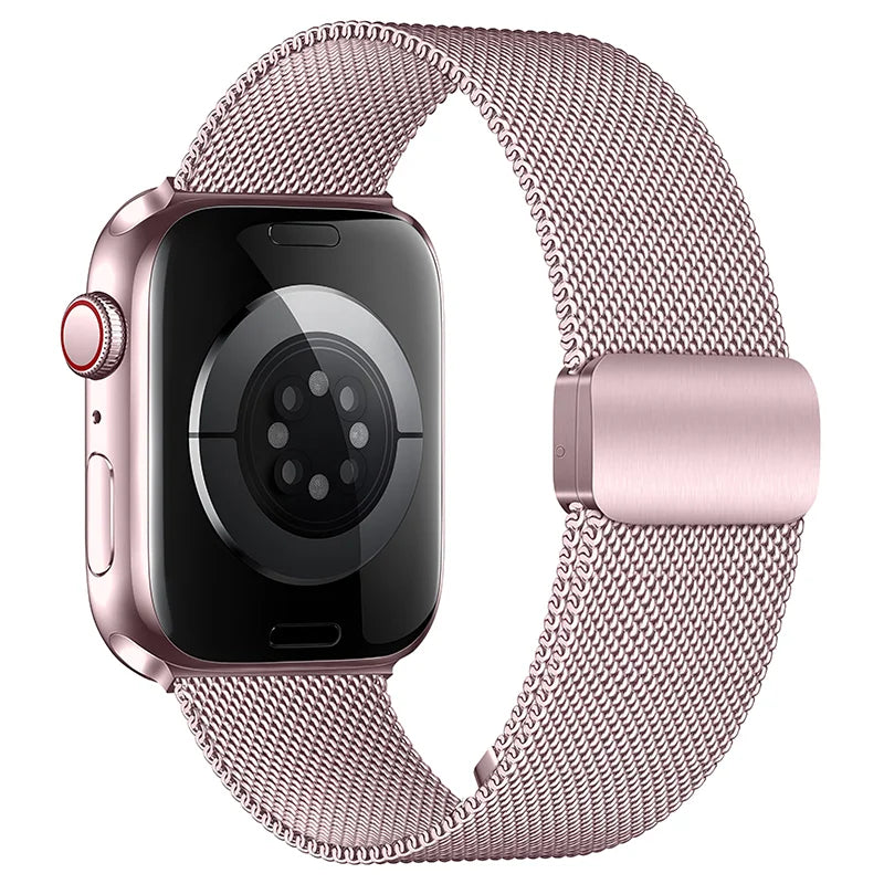 HOCO WA26 Apple Watch Band – Rose Pink Stainless Steel 42/44/45/49mm