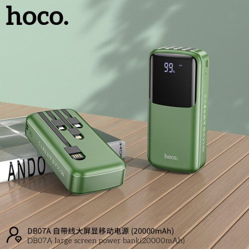 HOCO DB07A portable charger charging multiple devices at once.
