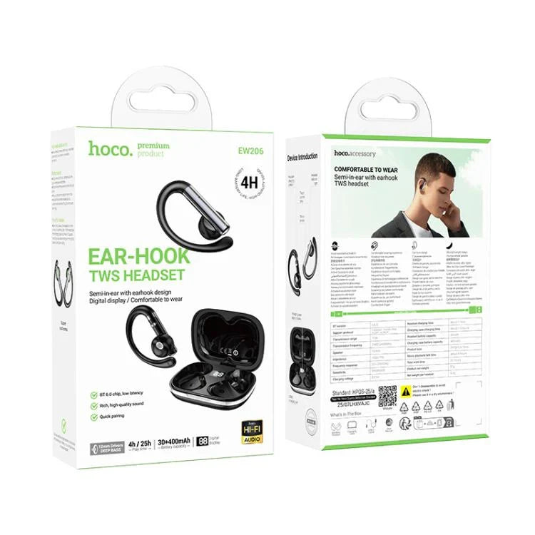 Hoco EW206 Mist earbuds ergonomic in ear design
