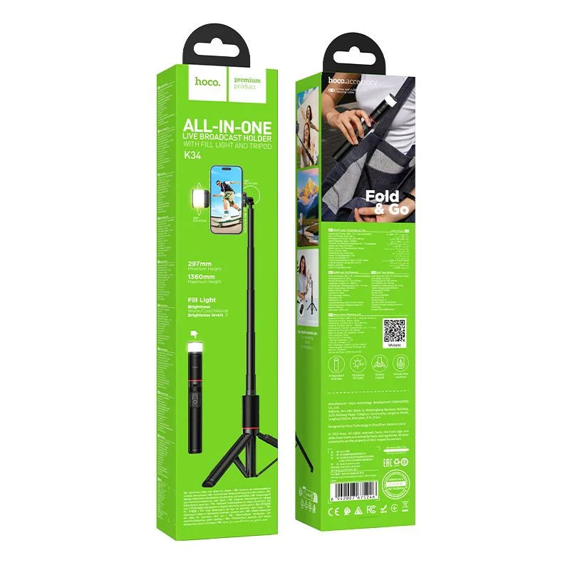 All-In-One Live Broadcast Holder – Fold & Go Edition HOCO K34