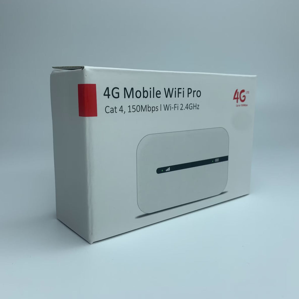 Compact mini MiFi router with SIM slot for travel use.
