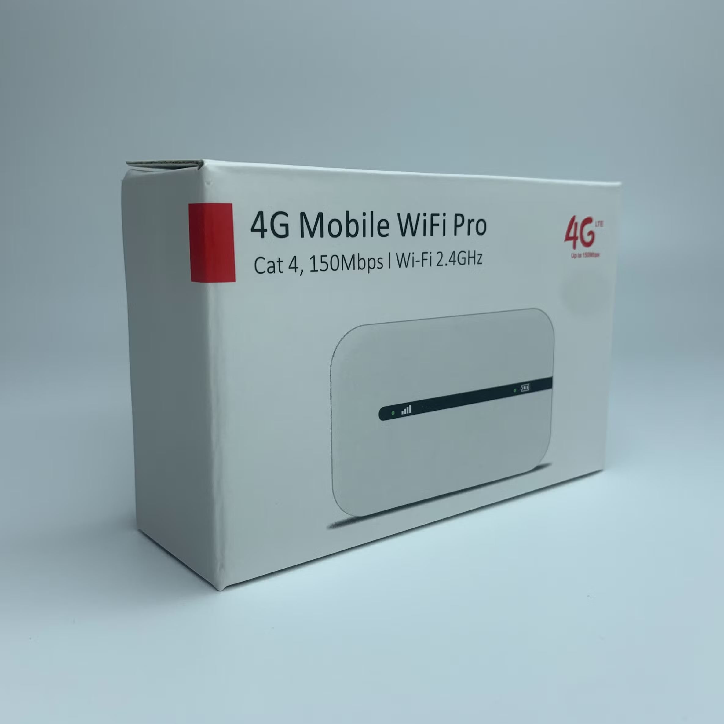 Compact mini MiFi router with SIM slot for travel use.
