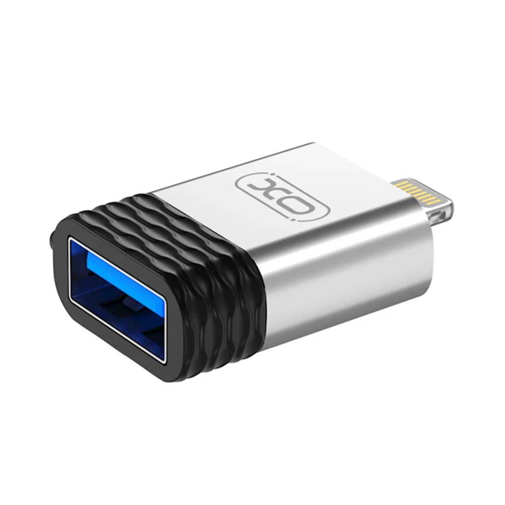 XO NB186 Lightning to USB-A connected to iPhone