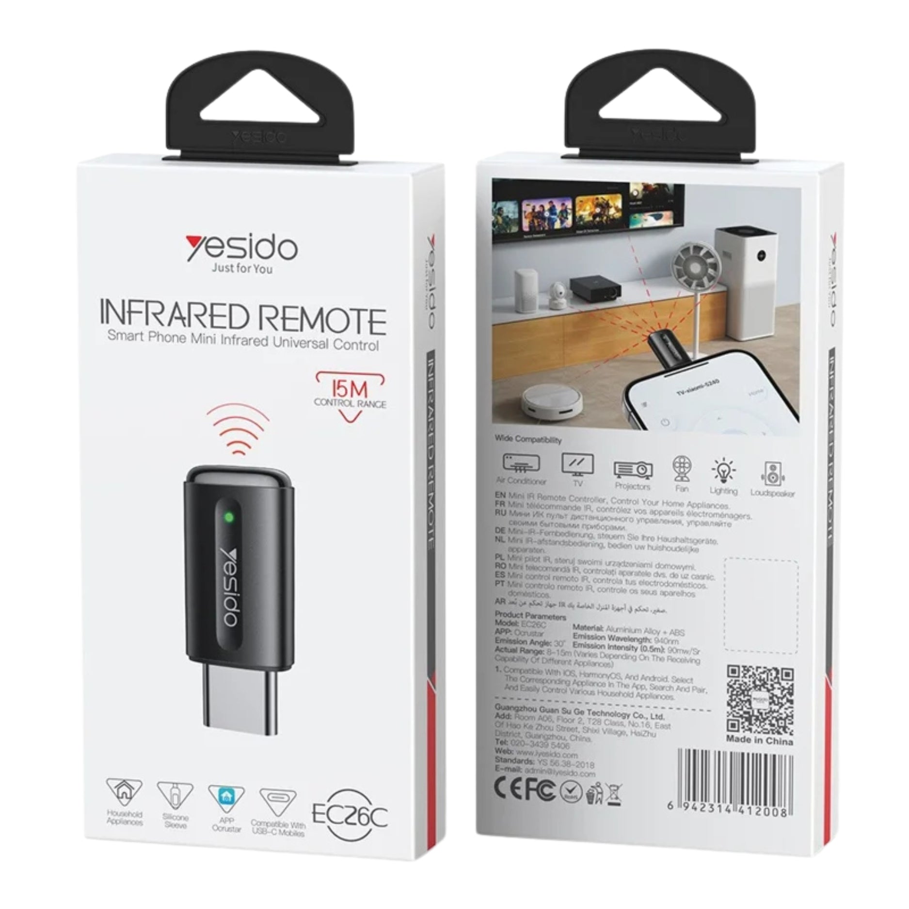 Type-C Infrared Remote Control Adapter Yesido EC26C