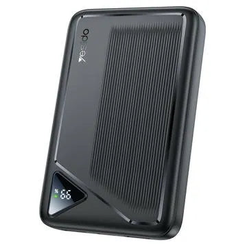 YESIDO YP82 10000mAh power bank with digital display in black.
