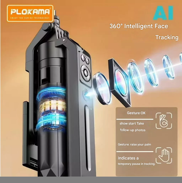 Plokama A7 Pro Tripod Selfie Stick LED Light
