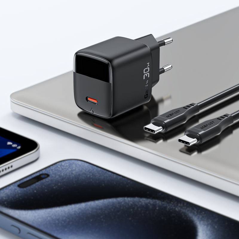 ACEFAST A115 charger EU plug and USB-C port detail
