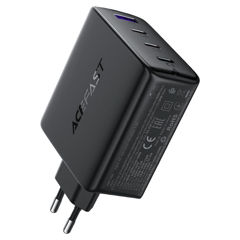 ACEFAST A94 PD100W GaN Wall Charger 3×USB-C + 1×USB-A EU