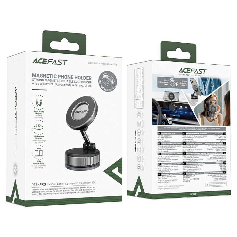 ACEFAST E28 adjustable magnetic phone mount for easy viewing.