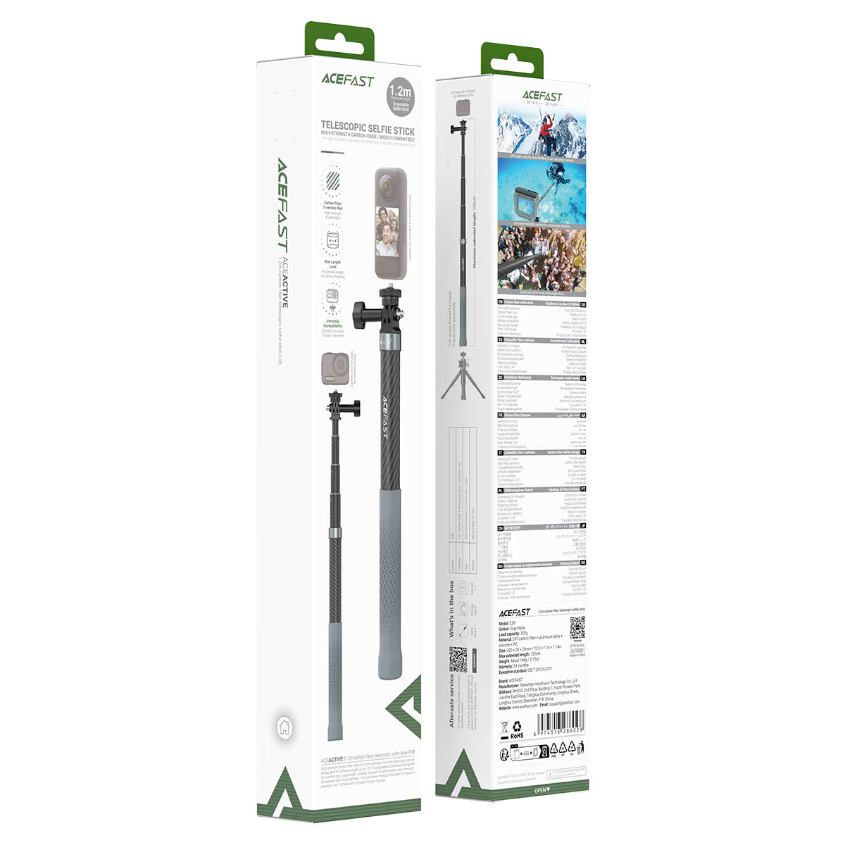 ACEFAST E38 carbon fiber selfie stick packaging