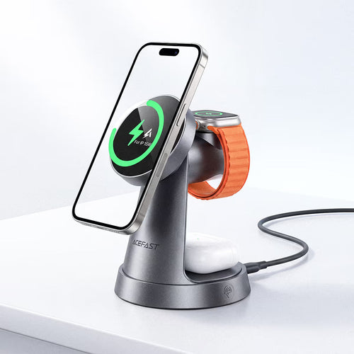 Acefast E48 3-in-1 Wireless Charging Station – Phone, Watch and Earbuds