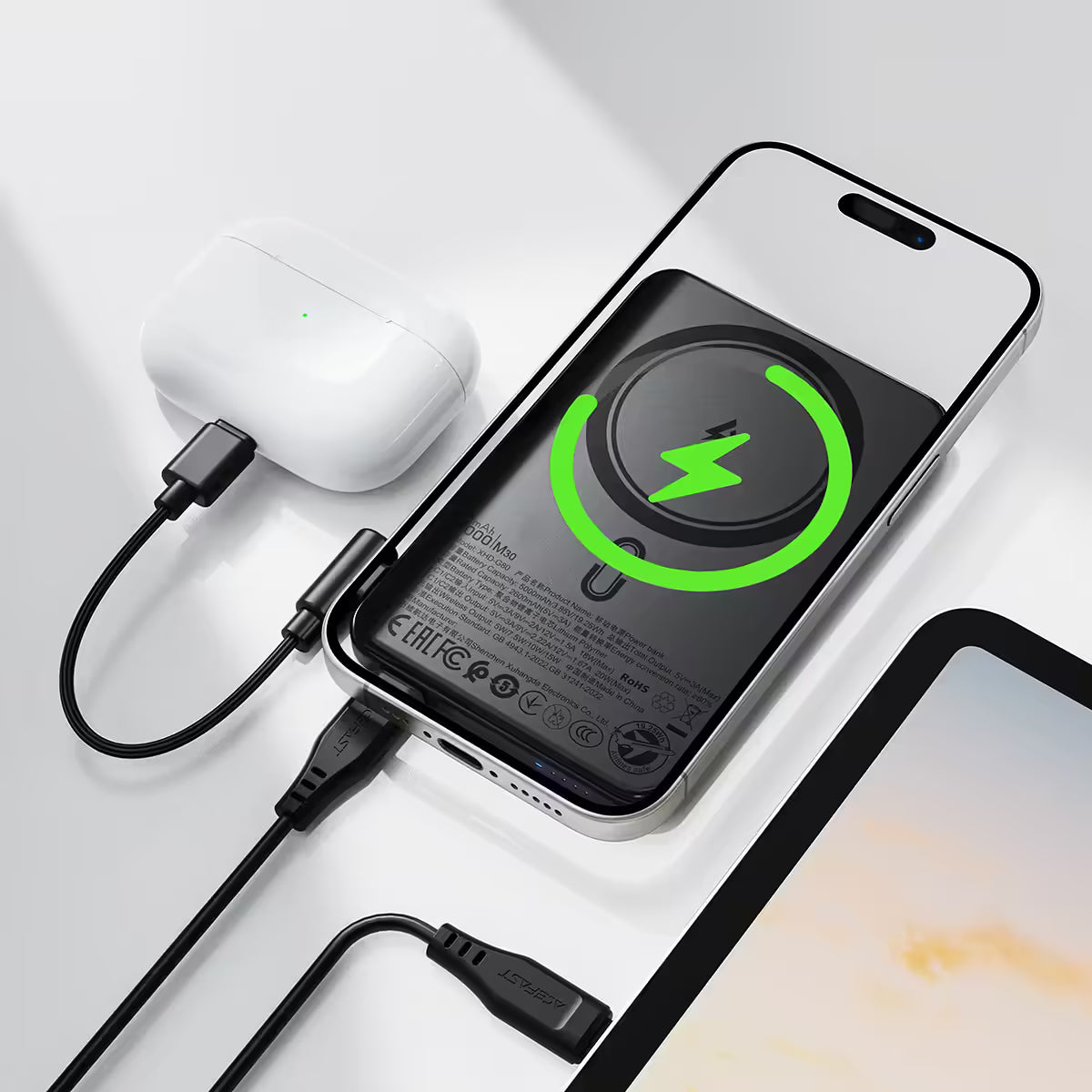 Slim Magnetic Fast Wireless Charge Power Bank PD20W 5000mAh Acefast M30