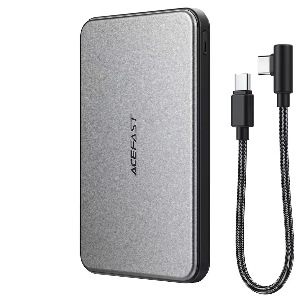 Acefast M30 magnetic wireless power bank attached to smartphone
