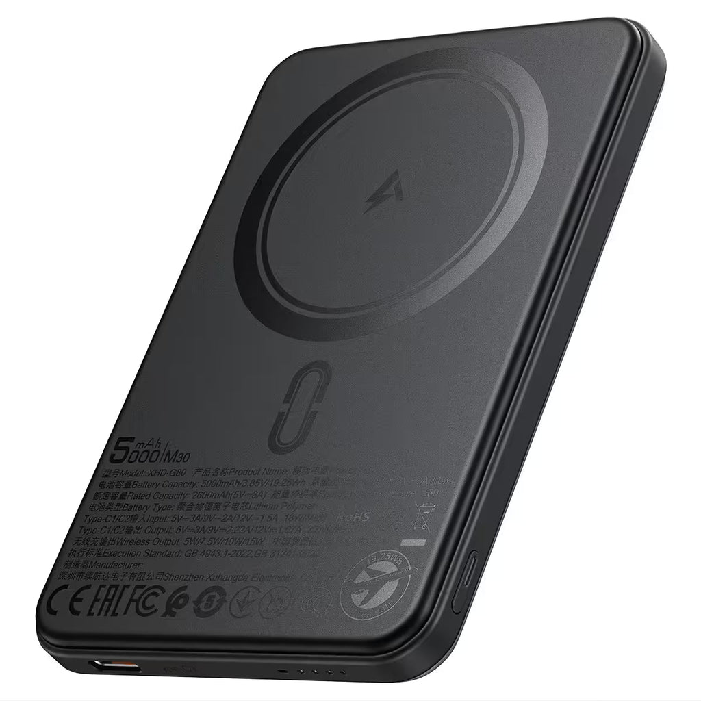 Magnetic portable charger with fast wireless charging support
