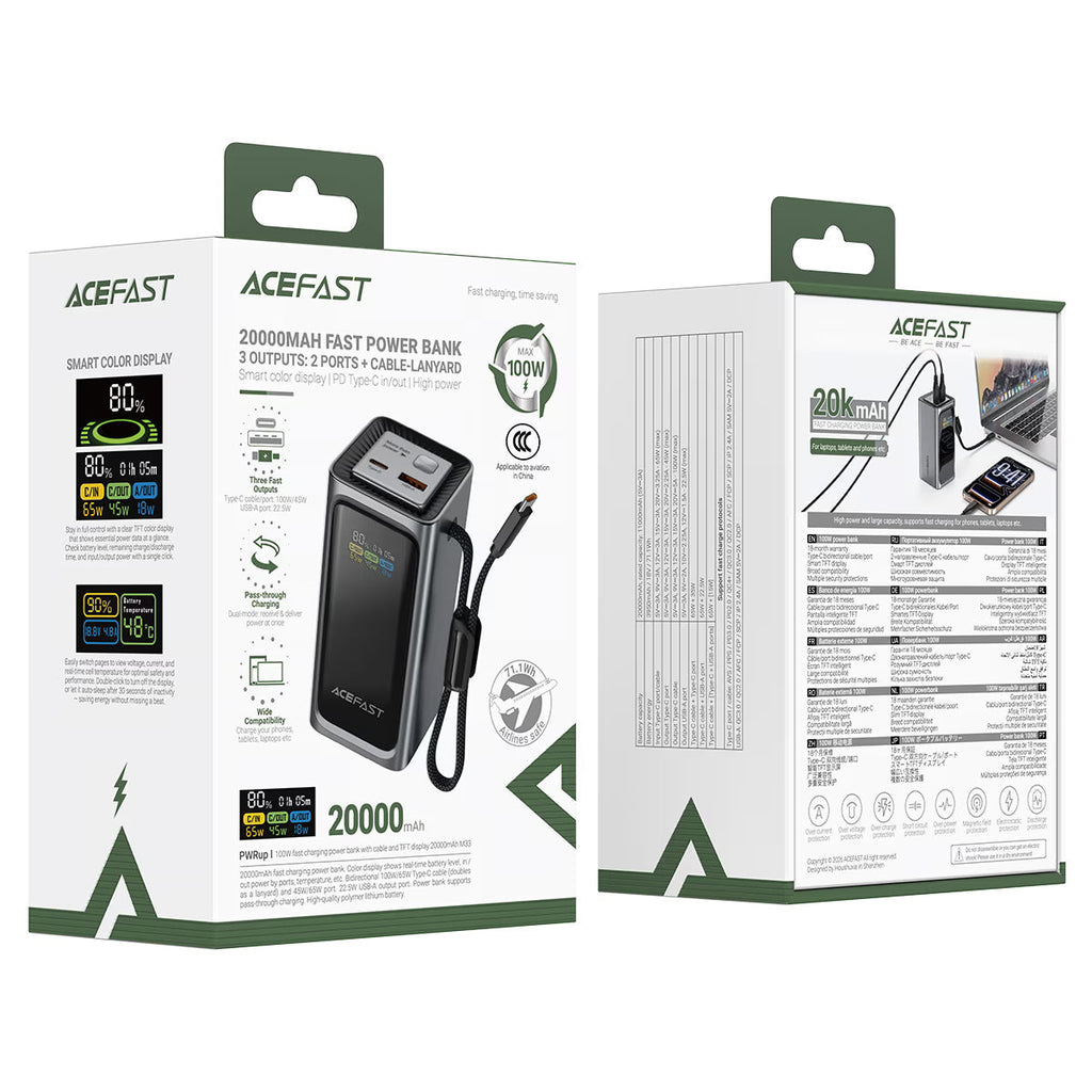 ACEFAST Fast Charge Power Bank M33 PD100W 20000mAh