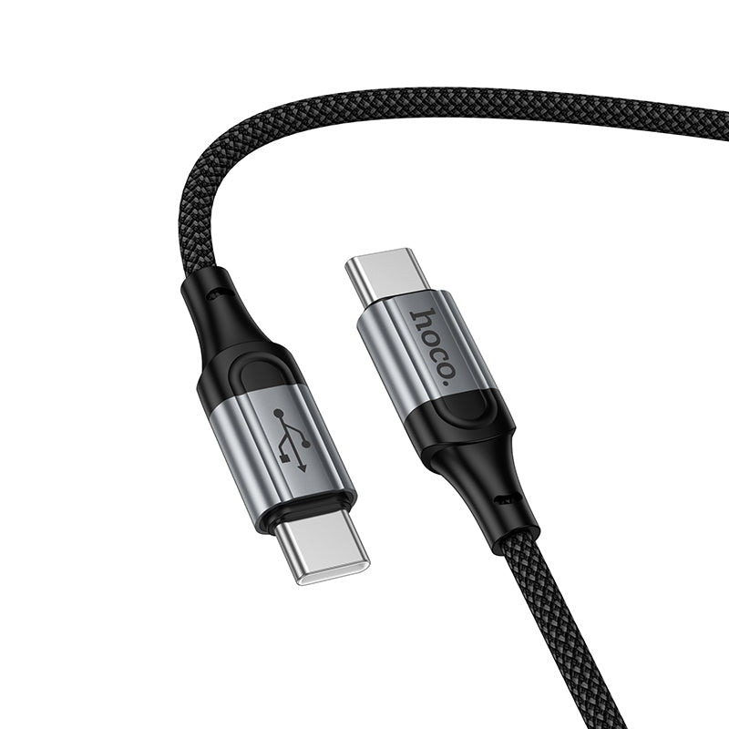 Hoco X121 Nuevo spring braided coil structure detail showing flexible tangle-free outer sleeve
