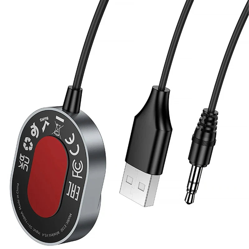 HOCO E150 AUX receiver 3.5mm plug close-up