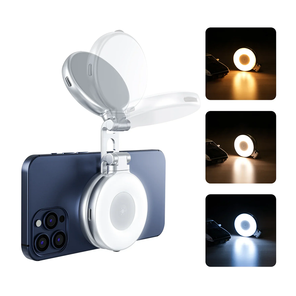 TELESIN C03 Magnetic Selfie Light – Front Light View