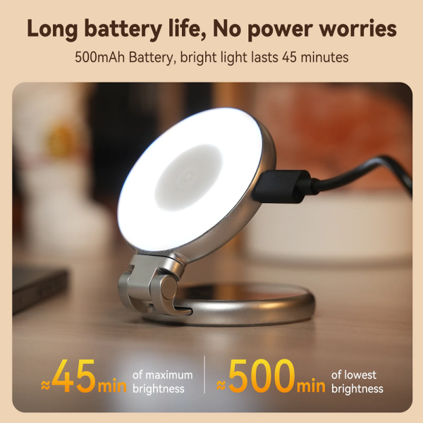 TELESIN C03 Magnetic Selfie Light – USB-C Charging Port