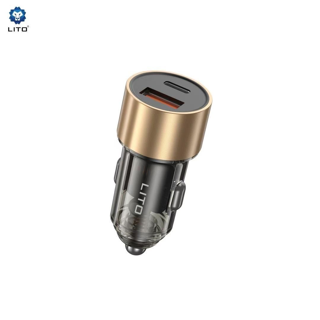 LITO IN-C04 transparent metal car charger front view