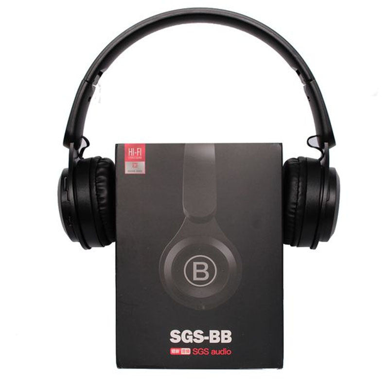 SGS-BB wireless foldable headphones front view with mic