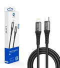 LITO LD08 USB-C to Lightning braided cable front view