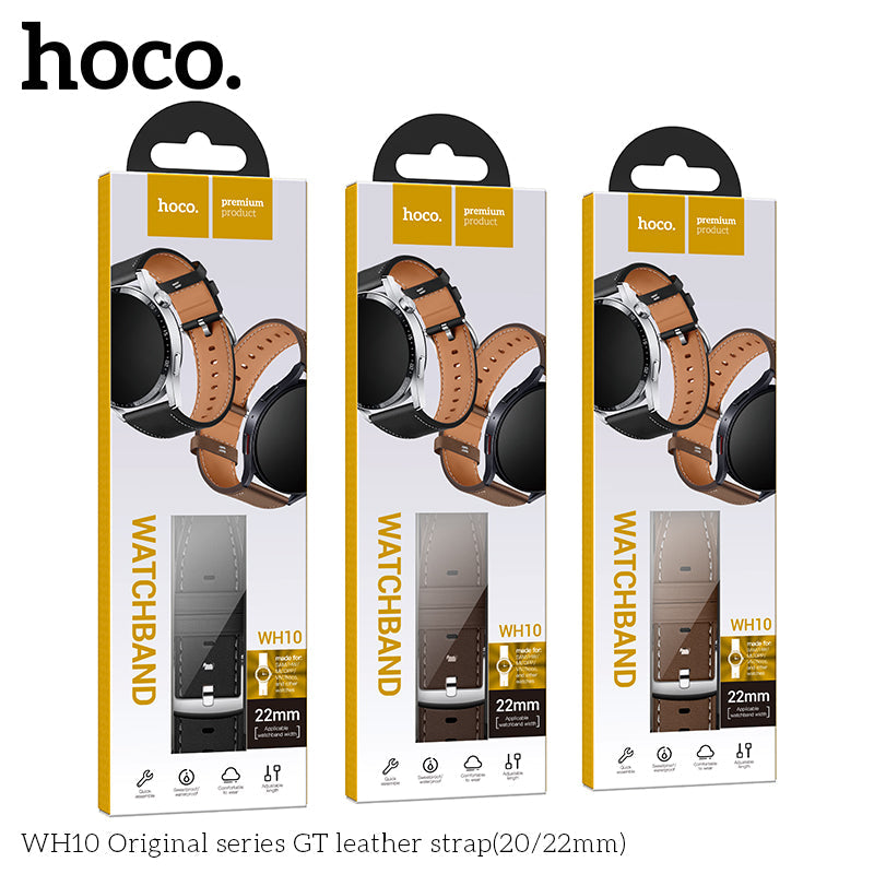 22mm leather watch strap HOCO WH10 with buckle
