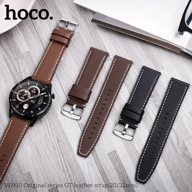 HOCO WH10 premium leather strap stitched design
