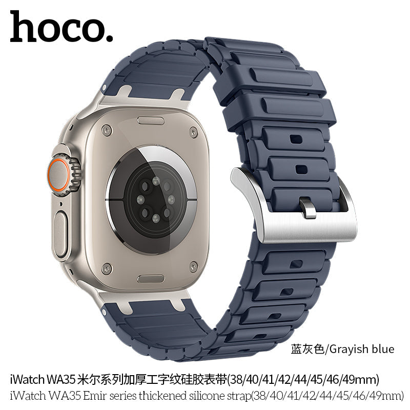 HOCO WA35 silicone band color variants on Apple Watch