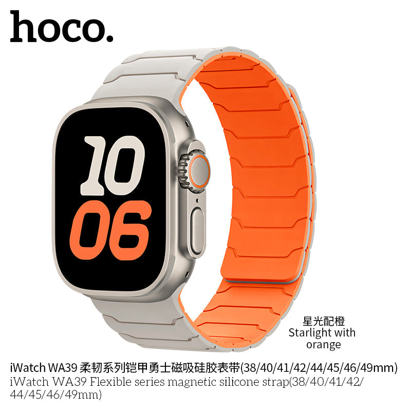 HOCO WA39 magnetic silicone Apple Watch band coal black