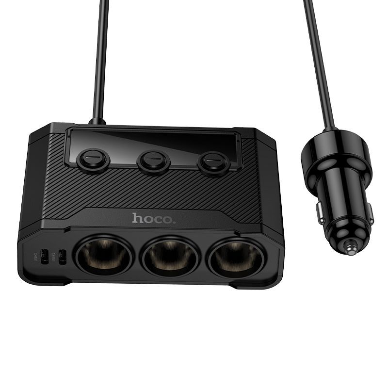HOCO Z64 240W car charger hub front with LED display