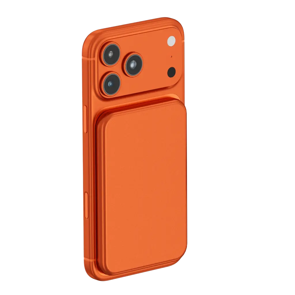 Green Lion Ultra Slim Mag 4000mAh MagSafe power bank in orange