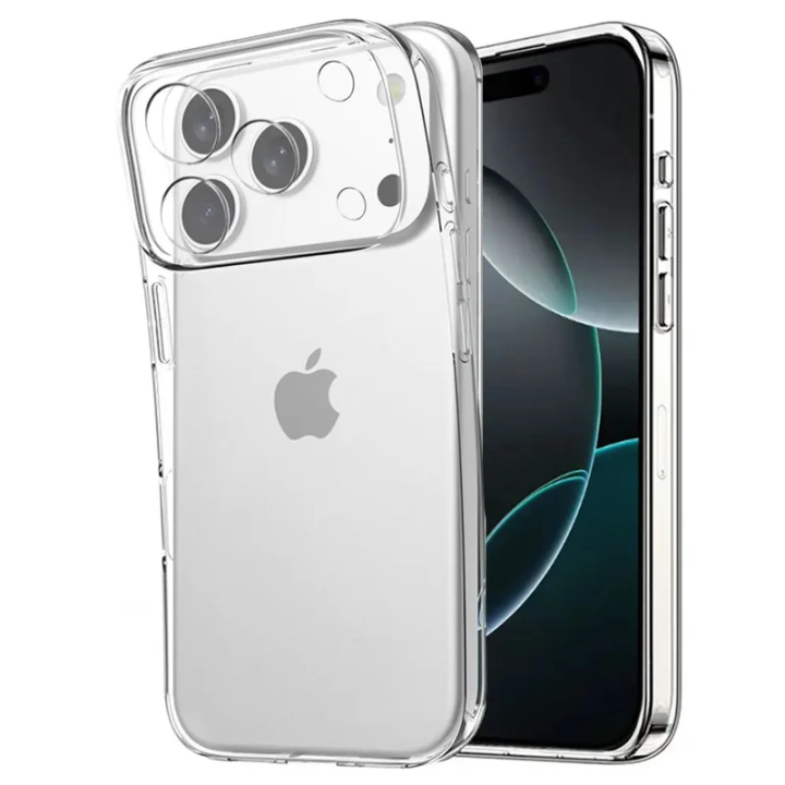 iPhone 17 Series Full Clear Rubber Case – Shockproof Transparent on iPhone 17 Pro