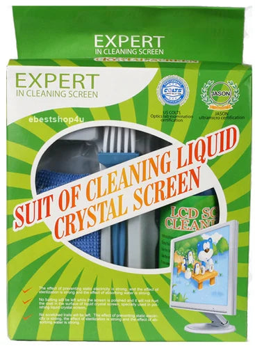 Expert LCD Screen Cleaning Kit - Liquid, Brush and Microfiber Cloth