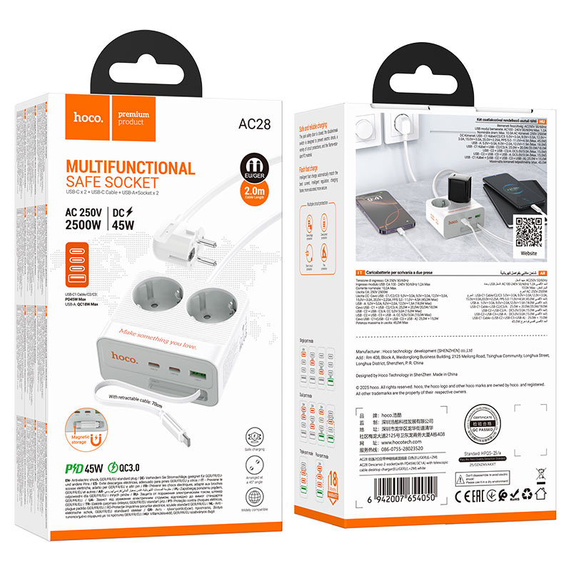 HOCO AC28 Descanso Power Strip - Packaging