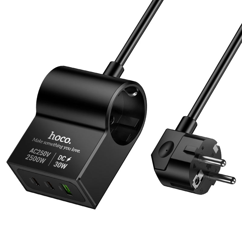 HOCO AC33 multi port charging power strip compact design