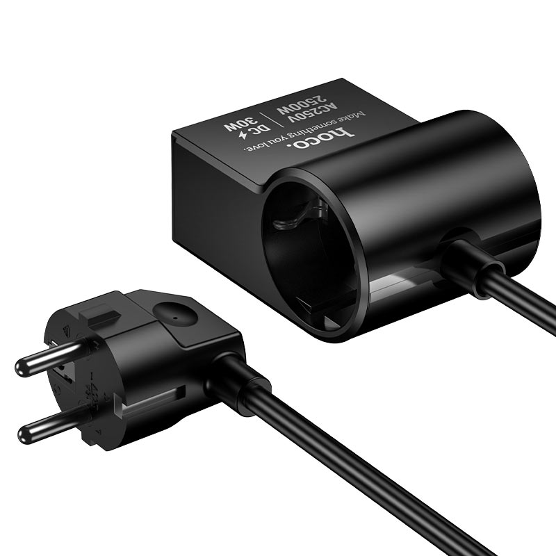 Power strip PD30W 3 ports + 1 socket EU / GER HOCO AC33