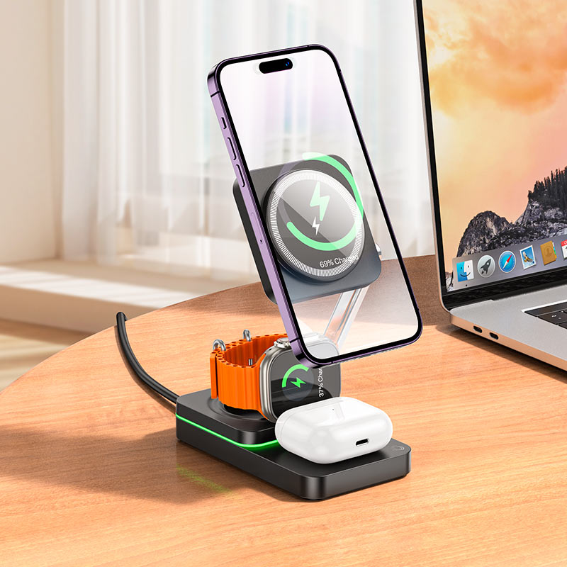 HOCO CQ10 wireless charger LED light bottom glow