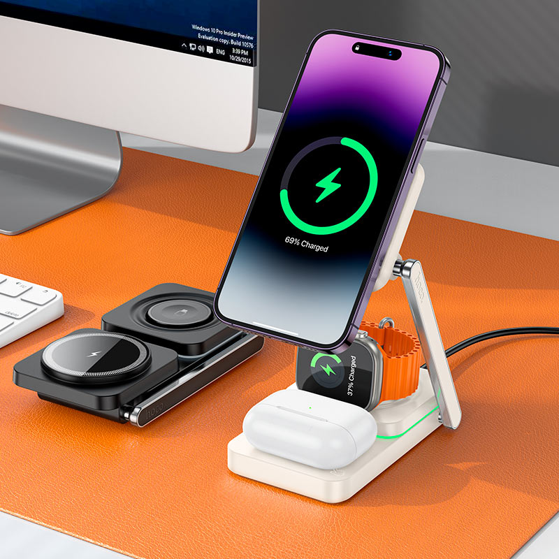 Portable HOCO 3 in 1 wireless charging stand