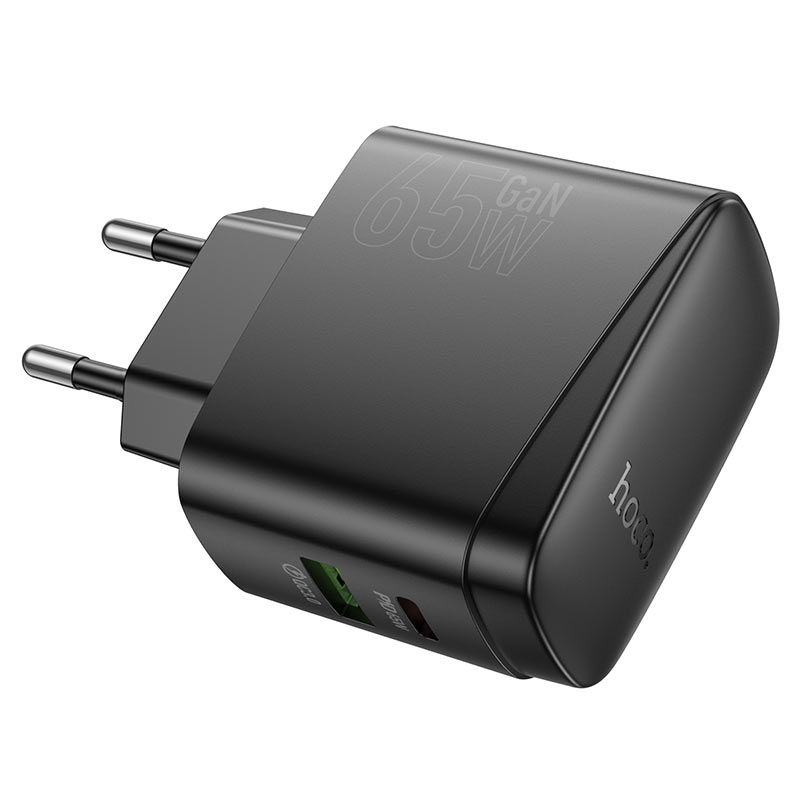 HOCO CS63A charger displaying compact design and fast charging capability.
