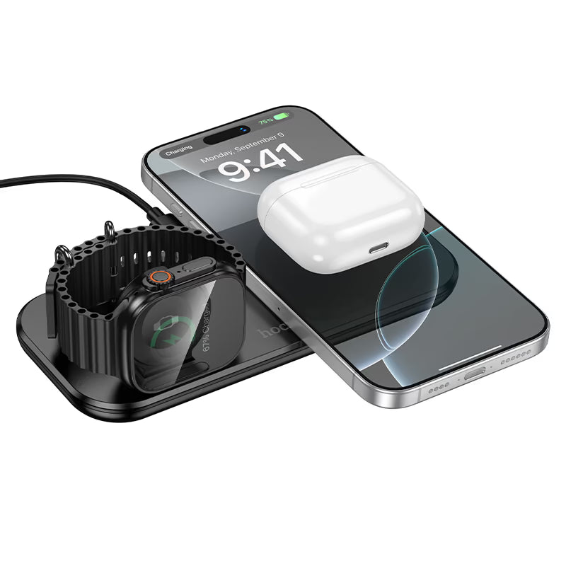 HOCO CW65 3-in-1 Ultra-Thin Wireless Fast Charger