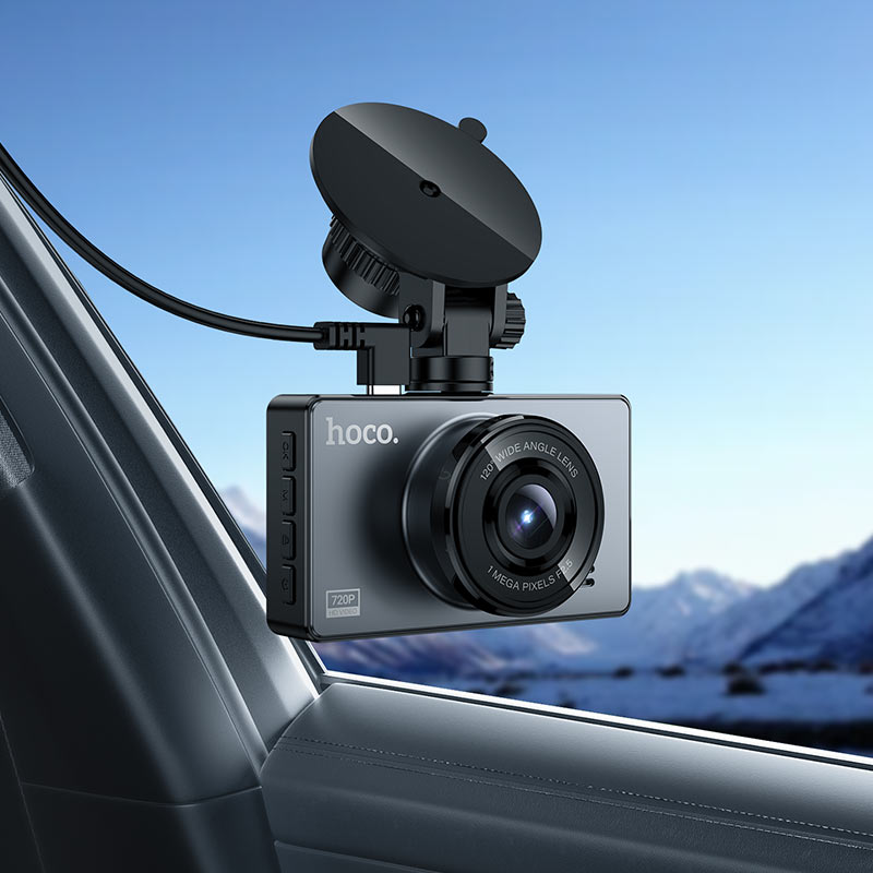 HOCO DV14 dash cam side angle view with cable