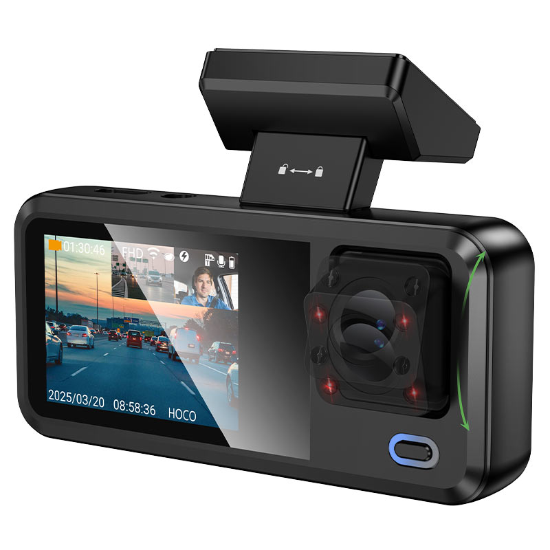 HOCO DV15 dash cam with interior and rear cameras
