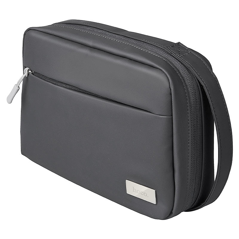 HOCO storage bag holding chargers and earphones
