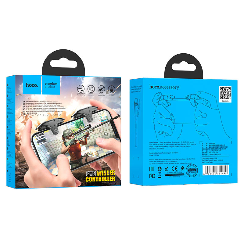 HOCO GM5 mobile game buttons trigger controller on phone

