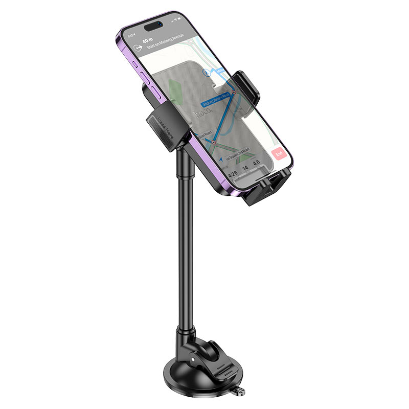 HOCO H38 holder mounted on car windshield with phone