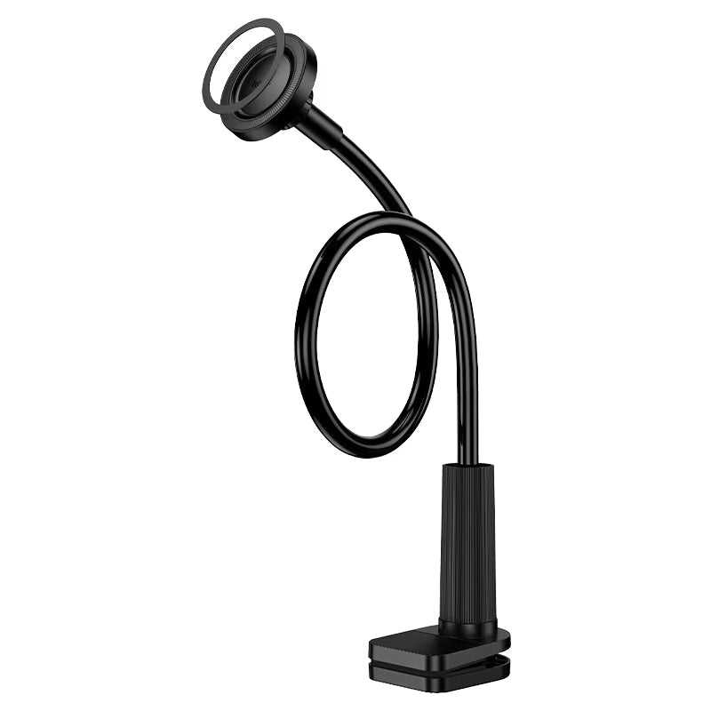 Magnetic smartphone stand with metal ring accessory